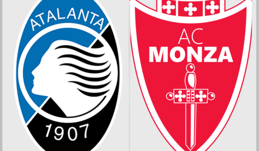 Gli stemmi di Atalanta e Monza