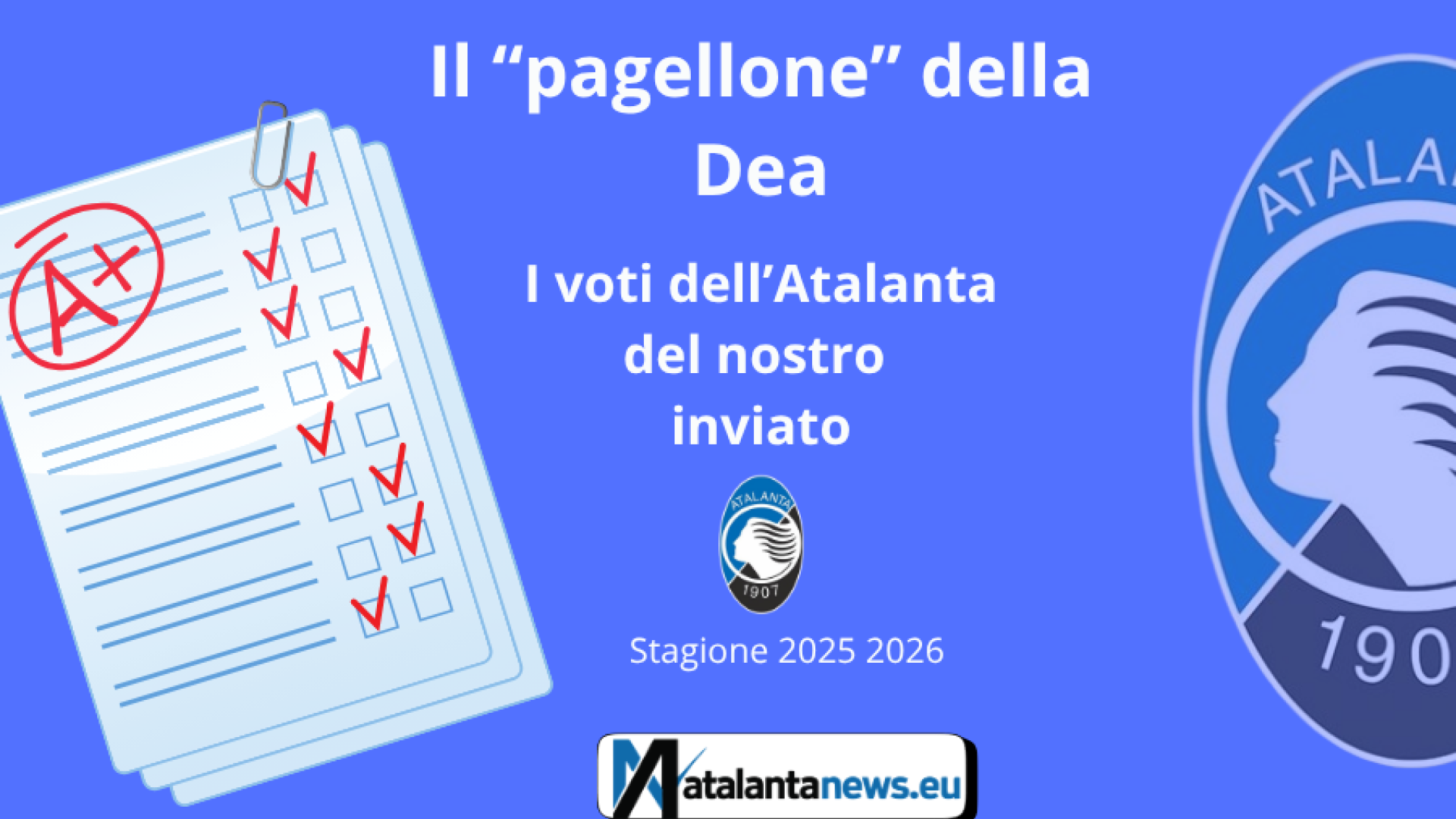Il PAGELLONE dell’Atalanta nella stagione 2025 2026